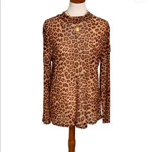 Torrid Leopard Sheer Mesh Top Size 2